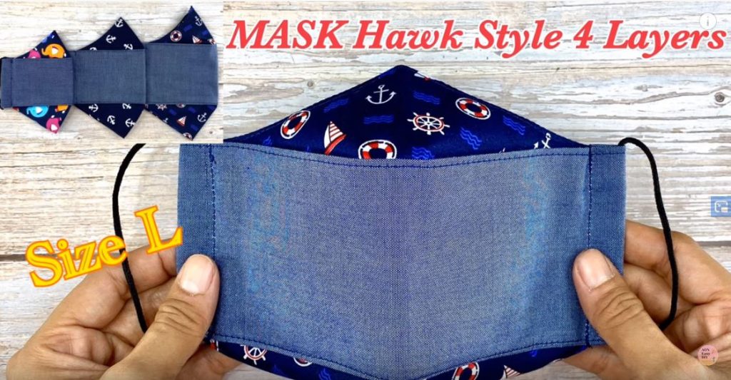 Mask Hawk style 4 Layers Size L With Filter Pocket
