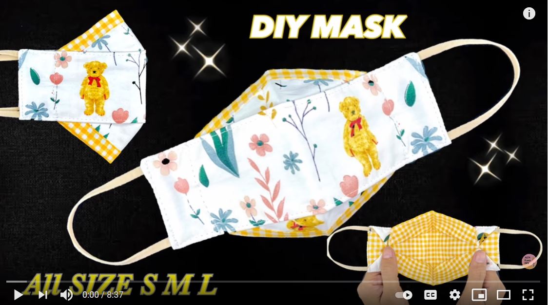 DIY Fabric Face Mask All Size S M L